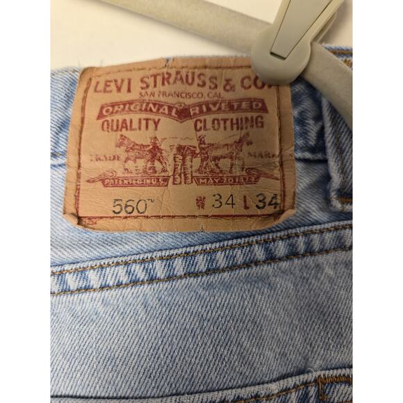 Levi's 560 Jeans 34x34 Comfort Fit Tapered Leg Light Wash - Picture 3 of 9